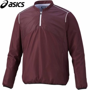 アシックス asics メンズ 野球ウェア ジャケット VジャンLS エンジ BAV013 26 トレーニングウェア スポーツウェア ジャンバー ブルゾン