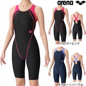 アリーナ arena レディース フィットネス水着 フィットネスワンピーススパッツ オープンバック ハーフレッグ ひっかけパッド LAR-4200W