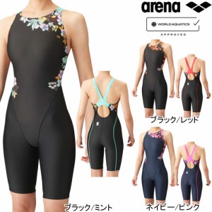 アリーナ arena レディース 競泳水着 レーシングワンピーススパッツ オープンバック・ハーフレッグ ARN-4074W 2024春夏モデル WA承認