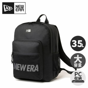 ニューエラ NEW ERA バックパック キャンパスパック 35L プリントロゴ ブラック×ホワイト 13517772 BLK 鞄 バッグ リュック 通学 部活