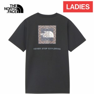 ザ・ノース・フェイス ノースフェイス レディース 半袖Tシャツ ショートスリーブバンダナスクエアロゴティー ブラック NTW32446 K S/S