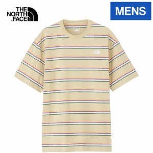 ザ・ノース・フェイス ノースフェイス メンズ 半袖Tシャツ ショートスリーブマルチボーダーティー グラベル×TNFグリーン NT32455 GT