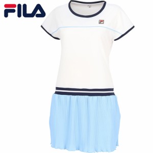 フィラ FILA レディース ワンピース ホワイトA VL2863 01A 2024春夏モデル テニス ゲーム ウェア 半袖 試合 練習 部活 吸水 速乾 UV