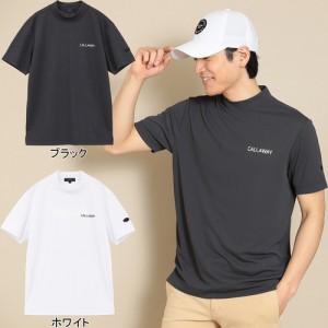 キャロウェイアパレル Callaway Apparel メンズ ゴルフウェア 半袖シャツ バックプリントクローズドメッシュモックネックシャツ