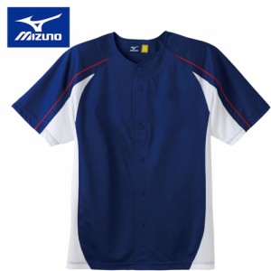 ミズノ MIZUNO キッズ 野球ウェア 練習用シャツ イージーシャツ JR ネイビー×ホワイト×レッド 52MJ450 16 野球 ウエア