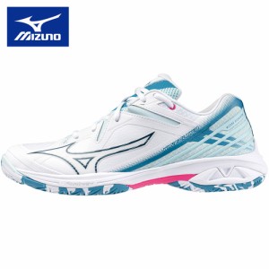 ミズノ MIZUNO メンズ レディース バドミントンシューズ ウエーブクロー3 FIT ホワイト×ブルー×ピンク 71GA2442 21 WAVE CLAW 3 FIT