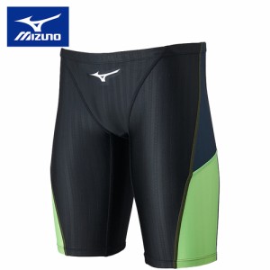 ミズノ MIZUNO メンズ 競泳水着 競泳用 ハーフスパッツ ブラック×ライム N2MBB020 93 WORLD AQUATICS FINA承認 男性用 競技用