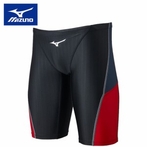 ミズノ MIZUNO メンズ 競泳水着 競泳用 ハーフスパッツ ブラック×レッド N2MBB020 96 WORLD AQUATICS FINA承認 男性用 競技用