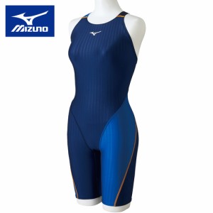 ミズノ MIZUNO レディース 競泳水着 競泳用 ハーフスーツ マスターズ ネイビー×ブルー N2MG2740 84 WORLD AQUATICS FINA承認 女性用