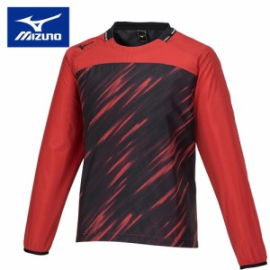 ミズノ MIZUNO メンズ レディース ピステシャツ チャイニーズレッド P2MEA020 62 サッカーウェア 長袖シャツ プラクティス トレーニング