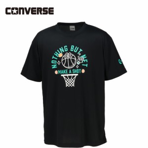 コンバース CONVERSE メンズ レディース プリントTシャツ ブラック/ターコイズ CB241364 1924 半袖 Tシャツ 男女兼用 黒 バスケ