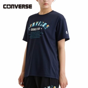 コンバース CONVERSE レディース バスケットボール トレーニングウェア ガールズプリントTシャツ ネイビー CB341351 2900 半袖 Tシャツ