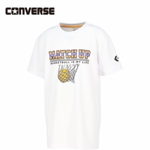 コンバース CONVERSE キッズ JRプリントTシャツ ホワイト CB441352 1100 半袖 Tシャツ 子供 ジュニア バスケ バスケットボール ミニバス