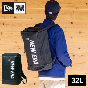 ニューエラ NEW ERA バックパック ボックスパック 32L プリントロゴ ブラック×ホワイト 13529453 通勤通学 部活 PC収納 カジュアル