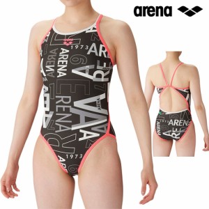 アリーナ arena レディース 競泳水着 ECOタフ トレーニングワンピース オープンバック ブラック×ピンク SAR-4133W BKPK 水着