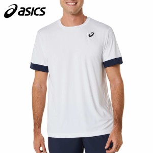 アシックス asics メンズ ドライ半袖シャツ ホワイト/ミッドナイト 2041A255 102 MEN COURT SS TOP テニスウェア 半袖シャツ