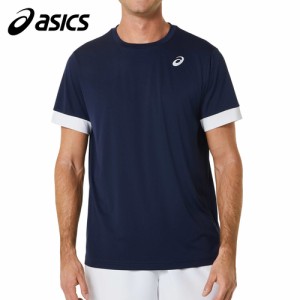 アシックス asics メンズ ドライ半袖シャツ ミッドナイト/ホワイト 2041A255 402 MEN COURT SS TOP テニスウェア 半袖シャツ