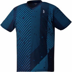 ゴーセン GOSEN メンズ レディース ゲームシャツ ネイビー T2370 17 テニス バドミントン 半袖シャツ トップス 試合 練習 吸汗速乾 JSTA
