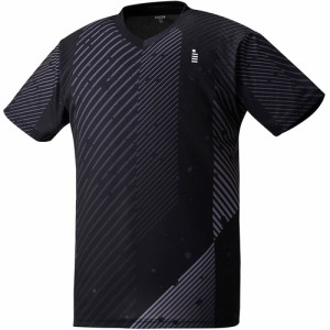 ゴーセン GOSEN メンズ レディース ゲームシャツ ブラック T2370 39 テニス バドミントン 半袖シャツ トップス 試合 練習 吸汗速乾 JSTA