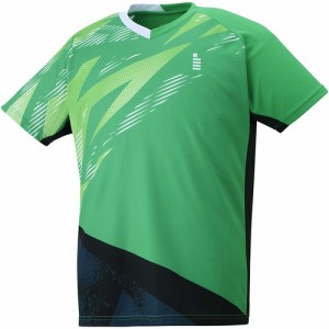 ゴーセン GOSEN メンズ レディース ゲームシャツ グリーン T2402 48 テニス バドミントン 半袖シャツ トップス 試合 練習 吸汗速乾 JSTA