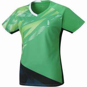 ゴーセン GOSEN レディース ゲームシャツ グリーン T2403 48 テニス バドミントン 半袖シャツ トップス 試合 練習 吸汗速乾 JSTA