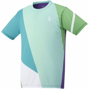 ゴーセン GOSEN メンズ レディース ゲームシャツ グリーン T2406 48 テニス バドミントン 半袖シャツ トップス 試合 練習 吸汗速乾 JSTA