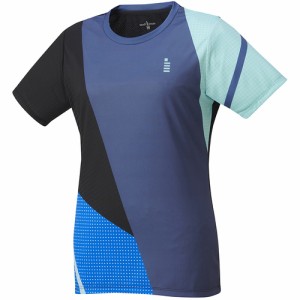 ゴーセン GOSEN レディース ゲームシャツ ブルー T2407 20 テニス バドミントン 半袖シャツ トップス 試合 練習 吸汗速乾 JSTA