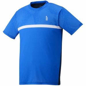 ゴーセン GOSEN メンズ レディース ゲームシャツ ブルー T2408 20 テニス バドミントン 半袖シャツ トップス 試合 練習 吸汗速乾 JSTA