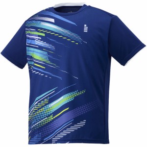 ゴーセン GOSEN メンズ レディース ゲームシャツ ネイビー T2400 17 テニス バドミントン 半袖シャツ トップス 試合 練習 吸汗速乾 JSTA