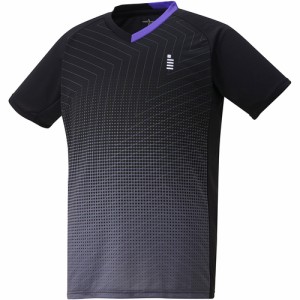 ゴーセン GOSEN メンズ レディース ゲームシャツ ブラック T2410 39 テニス バドミントン 半袖シャツ トップス 試合 練習 吸汗速乾 JSTA