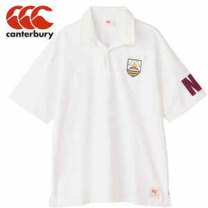 カンタベリー CANTERBURY メンズ レディース ポロシャツ ショートスリーブ ラガーシャツ ホワイト RA34104 10 S/S RUGGER SHIRT 半袖 襟