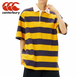 カンタベリー CANTERBURY メンズ レディース ポロシャツ ショートスリーブ 2.5インチ ストライプ ラグビージャージ イエロー RA34136 54