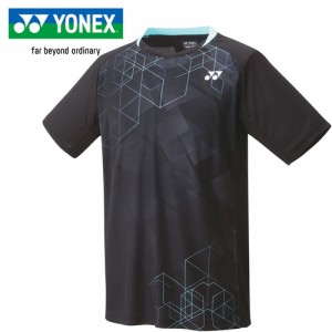 ヨネックス YONEX メンズ レディース ユニゲームシャツ ブラック 10602 007 テニス バドミントン ゲームウエア 半袖 シャツ Tシャツ