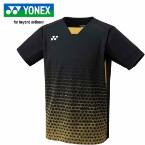 ヨネックス YONEX メンズ ゲームシャツ（フィットスタイル） ブラック／ゴールド 10615 184 バドミントン テニス ゲームウエア 半袖