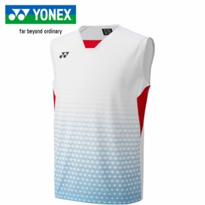 ヨネックス YONEX メンズ ゲームシャツ（ノースリーブ） ホワイト 10616 011 バドミントン テニス ゲームウエア 袖なし シャツ Tシャツ