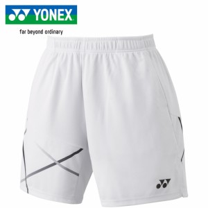 ヨネックス YONEX メンズ バドミントンウェア ゲームパンツ ニットハーフパンツ ホワイト 15171 011 バドミントン テニス ゲームウエア