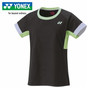 ヨネックス YONEX レディース ウィメンズゲームシャツ ブラック 20770 007 バドミントン テニス ゲームウエア 半袖 シャツ Tシャツ
