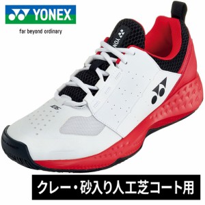 ヨネックス YONEX レディース テニスシューズ パワークッション106 クレー・砂入り人工芝コート用 ホワイト／レッド SHT106 114 3E