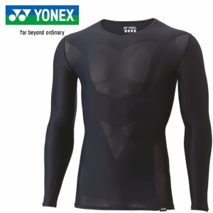 ヨネックス YONEX メンズ レディース バドミントン アンダーウェア ユニVネック長袖シャツ ブラック STBA1023 007 コンプレッション