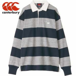 カンタベリー CANTERBURY メンズ レディース ポロシャツ 4インチ ストライプ ラグビージャージ ミディアムグレー RA44132 15 4INCH