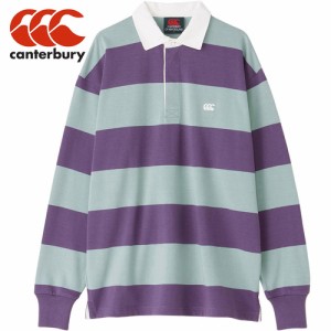 カンタベリー CANTERBURY メンズ レディース ポロシャツ 4インチ ストライプ ラグビージャージ パープル RA44132 78 4INCH STRIPE RUGBY