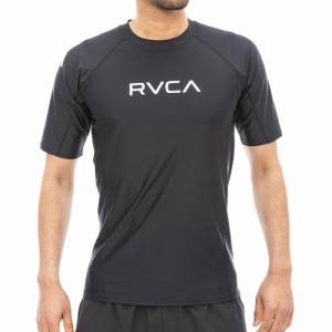 ルーカ RVCA メンズ LUSH SS ラッシュガード ブラック BE041863 BLK 2024春夏モデル 半袖 RVCAロゴプリント ラグランスリーブ