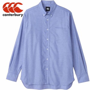 カンタベリー CANTERBURY メンズ レディース ポロシャツ ロングスリーブ ストレッチボタンダウンシャツ リバーブルー RP43564 27 R＋