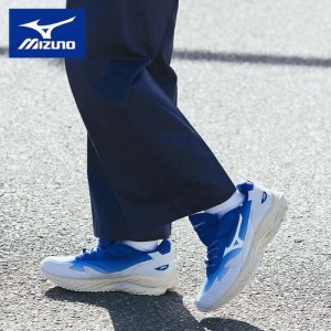 ミズノ MIZUNO メンズ レディース スニーカー ウエーブライダーB ブルー×ホワイト×サンドベージュ D1GA2410 01 WAVE RIDER B