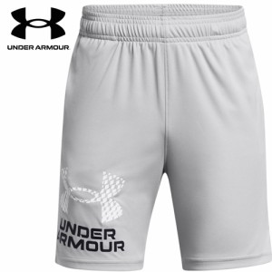 アンダーアーマー UNDER ARMOUR キッズ トレーニングウェア ショートパンツ テック ロゴ ショーツ モッドグレー/ホワイト 1383333 011