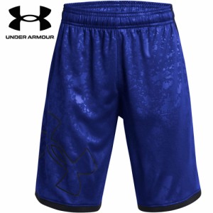 アンダーアーマー UNDER ARMOUR キッズ トレーニングウェア ショートパンツ スタント3.0 エンボス ショーツ ロイヤル/ブラック 1383338