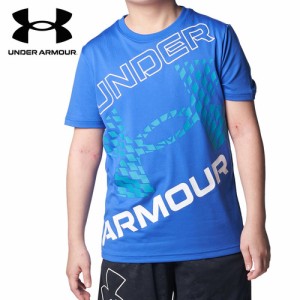 アンダーアーマー UNDER ARMOUR キッズ テック スーパービッグロゴ ショートスリーブTシャツ チームロイヤル/ホワイト 1384684 400