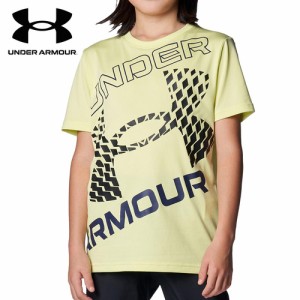 アンダーアーマー UNDER ARMOUR キッズ テック スーパービッグロゴ ショートスリーブTシャツ ソニックイエロー/ブラック 1384684 727