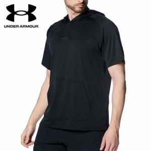 アンダーアーマー UNDER ARMOUR メンズ 野球ウェア 練習用シャツ テック ショートスリーブ フーディー ブラック 1384741 001 パーカー