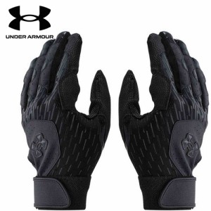 アンダーアーマー UNDER ARMOUR メンズ クリーンアップ バッティンググローブ ノンカラー 両手用 ブラック 1384744 001 野球ウェア